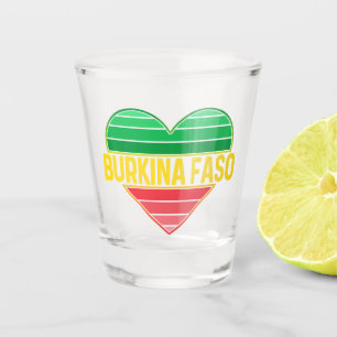 I Love Burkina Faso, Heart Burkinabè Shot Glass