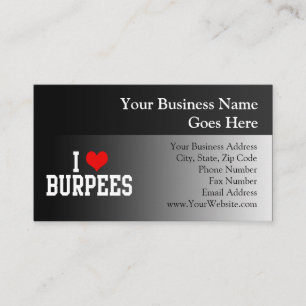 I Love Burpees, Fitness Business Card