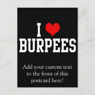 I Love Burpees, Fitness Postcard