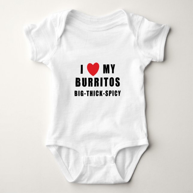I Love Burritos Baby Bodysuit (Front)