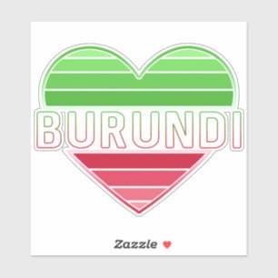 I Love Burundi, Burundian Flag Colours Heart