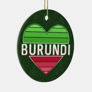 I Love Burundi, Burundian Heart Ceramic Tree Decoration