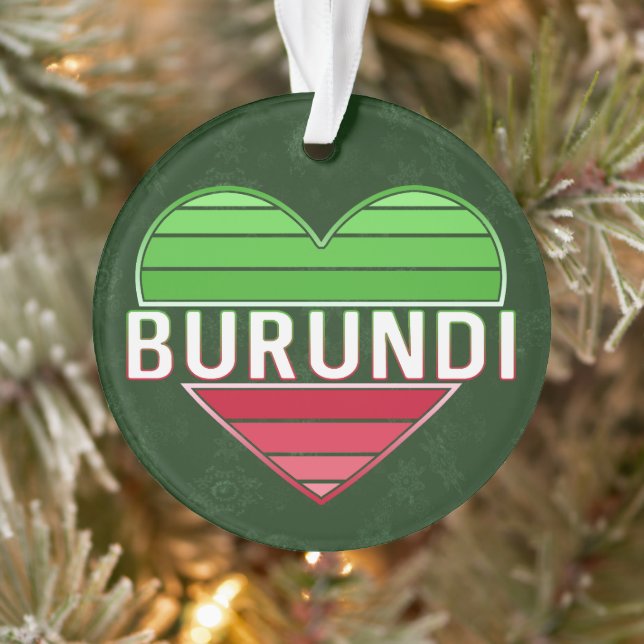 I Love Burundi, Burundian Heart Ornament (Tree)