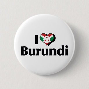 I Love Burundi Flag 6 Cm Round Badge