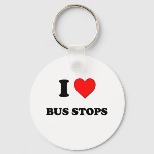 I Love Bus Stops Key Ring
