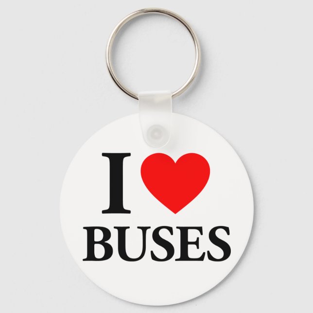 I Love Buses Key Ring (Front)