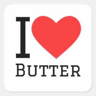 I love butter square sticker