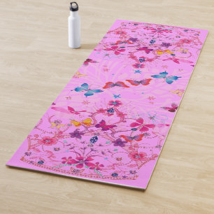 I Love Butterflies and Yoga Mat