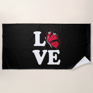 I Love Butterfly Beach Towel