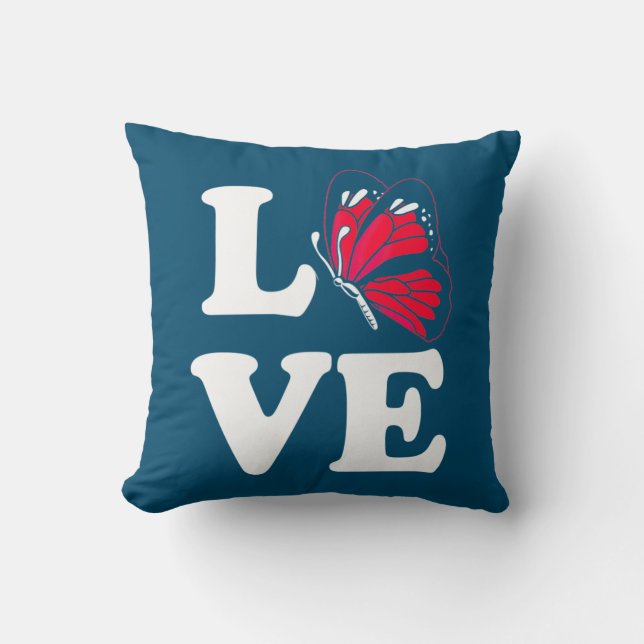 I Love Butterfly Cushion (Front)