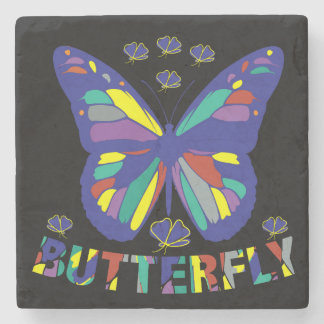 i-love-butterfly-typography-quotes-vintage stone coaster