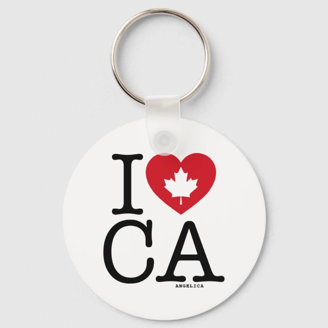 I Love CA | I Love Canada Custom Keychain (Front)