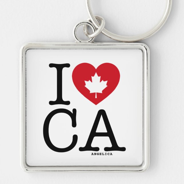 I Love CA | I Love Canada Personalised Keychain (Front)