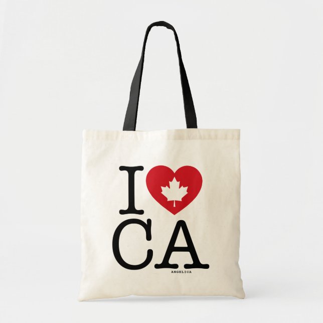 I Love CA | I Love Canada Personalised Tote Bag (Front)