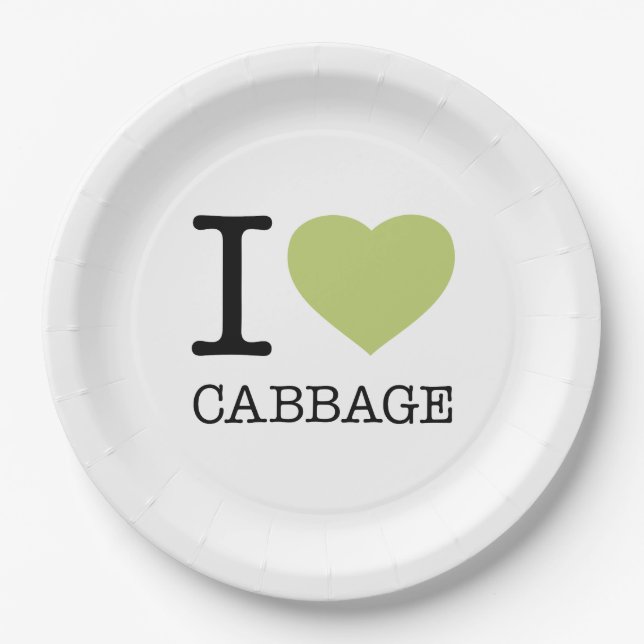 I LOVE CABBAGE PAPER PLATE (Front)