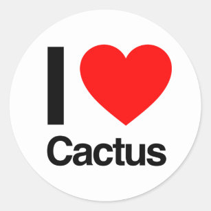 i love cactus classic round sticker