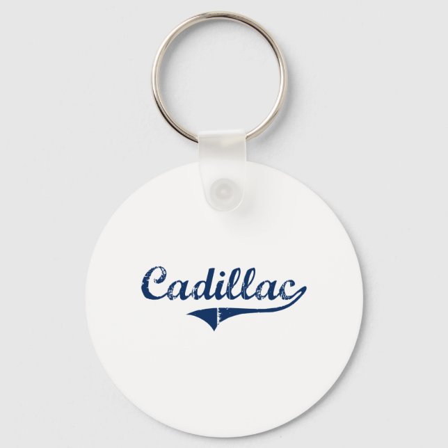 I Love Cadillac Michigan Key Ring (Front)