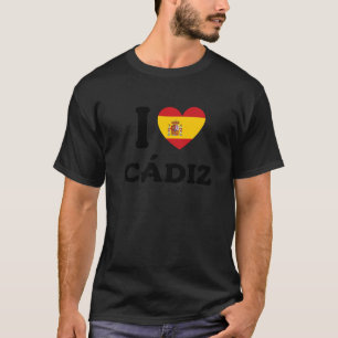 I Love Cadiz Spain Heart Spanish Flag Premium T-Shirt