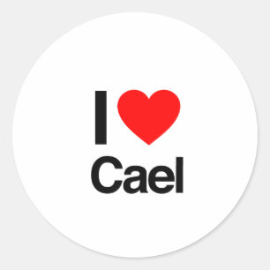 i love cael classic round sticker