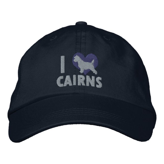 I Love Cairns Embroidered Hat (Blue) (Front)
