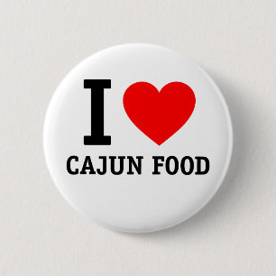 I Love Cajun Food 6 Cm Round Badge