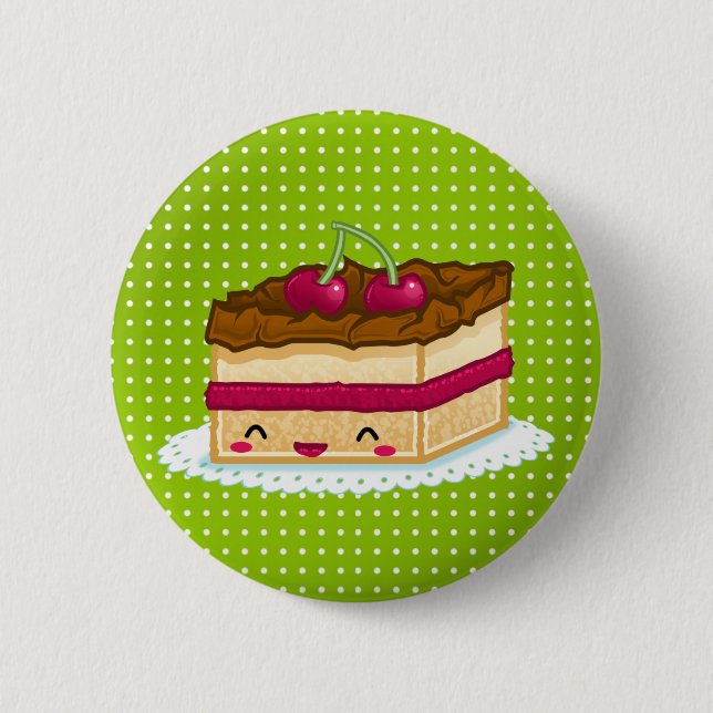 I love cake 6 cm round badge (Front)