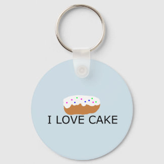 I Love Cake Key Chain