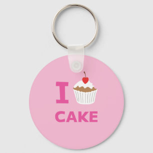 I love cake key ring