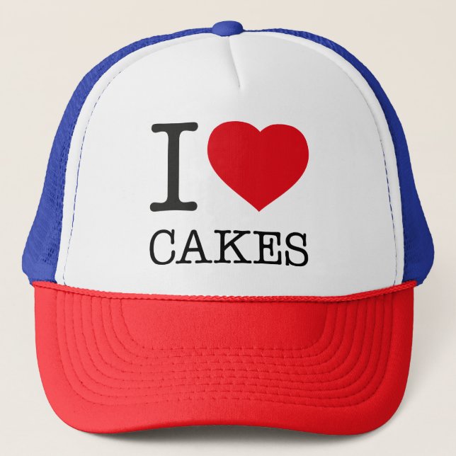 I LOVE CAKES TRUCKER HAT (Front)