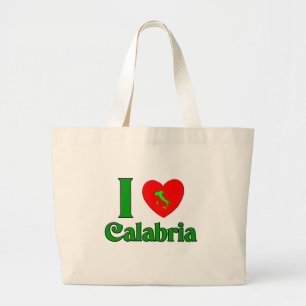 I Love Calabria Italy Large Tote Bag