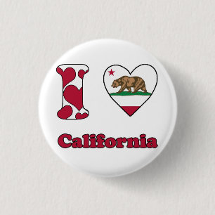 I love California 3 Cm Round Badge