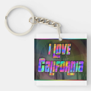 I LOVE California Bright Future Keychain