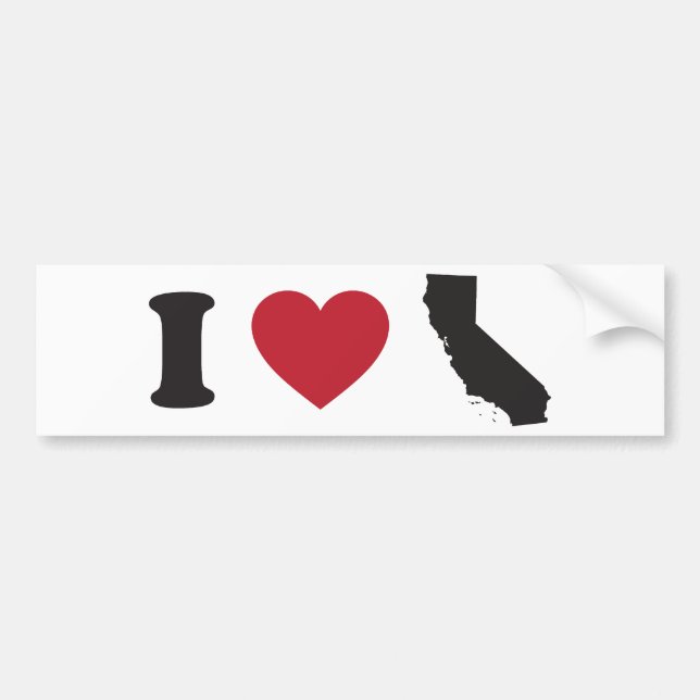 I Love California Bumper Sticker (Front)