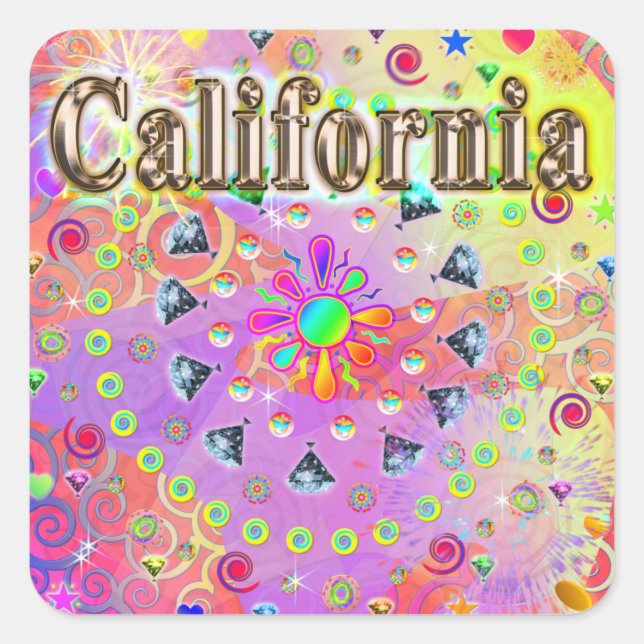 I LOVE California Lucky Golden Sticker (Front)