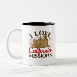 I Love California Missions Two-Tone Coffee Mug