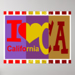 I love California - Pop art Poster<br><div class="desc">I love California - Pop art</div>