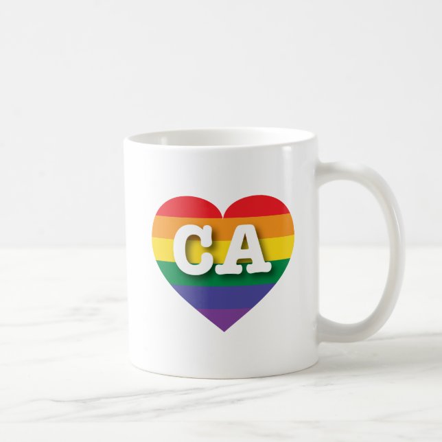 I Love California Rainbow Heart Coffee Mug (Right)