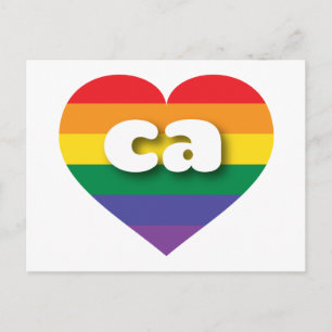 I Love California Rainbow Heart Postcard