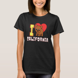 I Love California State Bear Cub For Kids And Girl T-Shirt