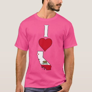 I Love California Vertical I Heart California Stat T-Shirt