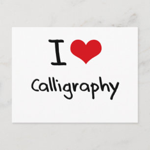 I love Calligraphy Postcard
