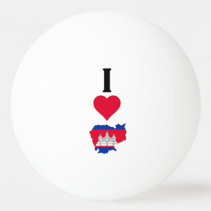 I Love Cambodia Vertical I Heart Country Flag Map Ping Pong Ball