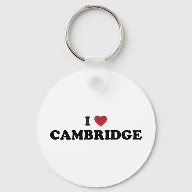 I Love Cambridge Massachusetts Key Ring (Front)