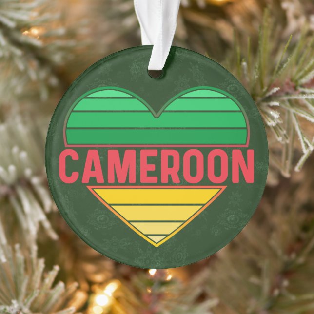 I Love Cameroon, Cameroonian Heart Ornament (Tree)