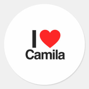 i love camila classic round sticker