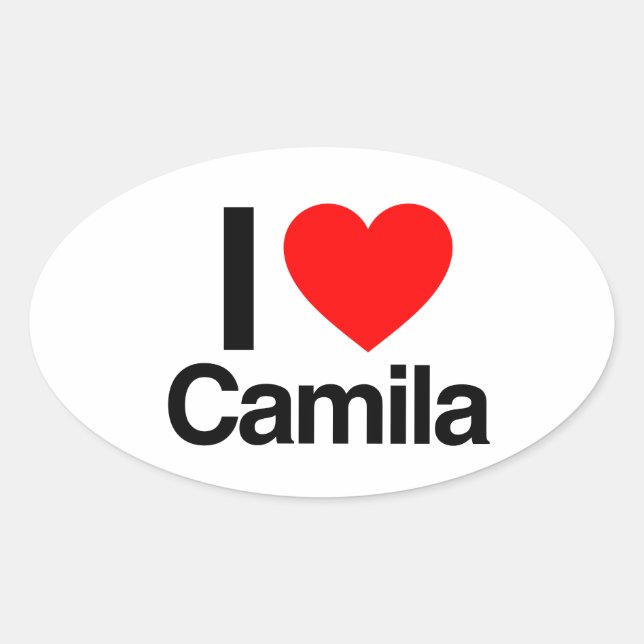 i love camila oval sticker (Front)