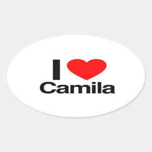 i love camila oval sticker