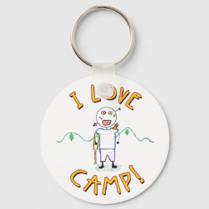 I Love Camp - Funny Kids Summer Camp Drawing Key Ring