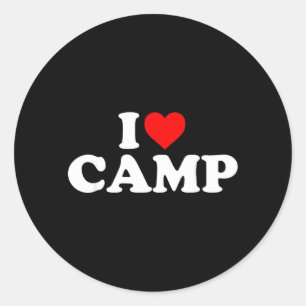 I Love Camp - Heart Classic Round Sticker