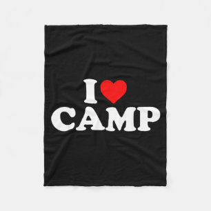 I Love Camp - Heart Fleece Blanket